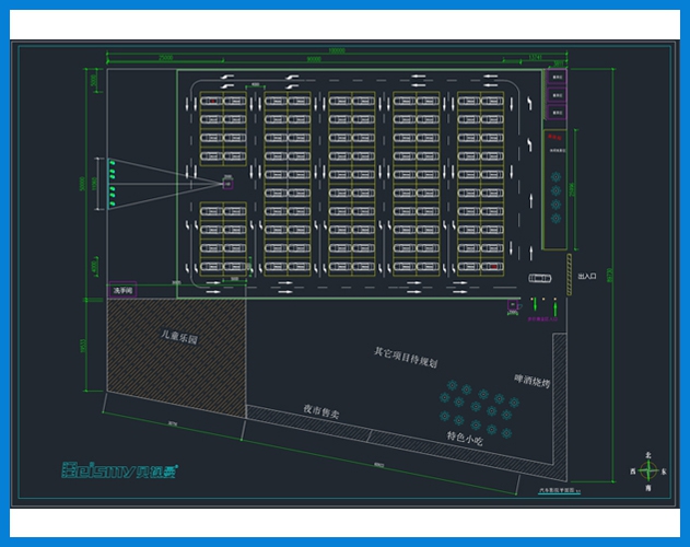 貝視曼 異形場地  露天汽車影院規劃設計圖 CAD 平面圖