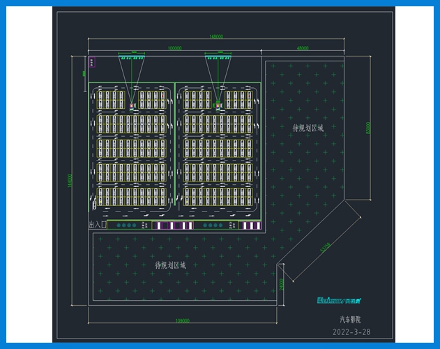 貝視曼 2萬平米 異形停機坪場地 露天汽車影院規劃設計圖 CAD 平面圖